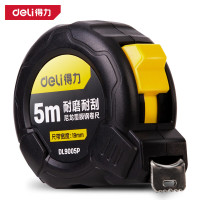 得力工具 DL9005P卷尺钢卷尺加厚圈尺米尺盒尺公制尺伸缩尺木工装修测量工具 5m*19mm尼龙覆膜钢卷尺