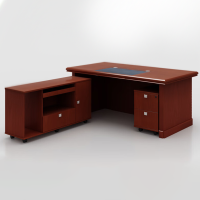 臻远 ZY-BGZ-7 老板桌大班台办公桌主管经理桌含副柜油漆家具 1.6米
