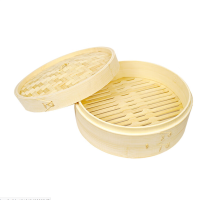 古睿德 家用加深竹蒸笼商用蒸屉专用笼屉 外径22cm 2笼1盖内深6cm