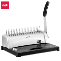得力(deli)手动梳式财务装订机 胶圈夹条21孔文件打孔机3870
