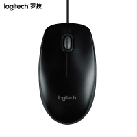 罗技有线鼠标USB办公家用 B100