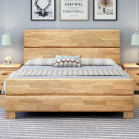 古睿德 卧室橡胶木北欧实木床单床框架结构不含床头柜1350mm*2000mm