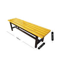 古睿德 长条凳长排凳浴室更衣室健身房换鞋长条凳公园长条椅实木原木黄1.5米