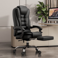 中伟 老板椅电脑椅午休椅办公椅子老板椅可躺升降座椅人体工学椅-黑色