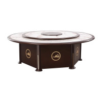 東業家具 酒店餐桌大圆桌新中式实木岩板 2000mm DY-CZ96