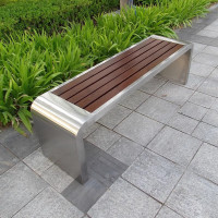 東業家具 园椅户外长椅铁艺防腐塑木长凳室外广场休息条凳长排凳DY-CPD4