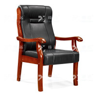 臻远 办公会议椅办公皮椅电脑椅 黑色牛皮 650*660*1100