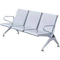 臻远ZY-JCY-08 连排椅机场椅公共座椅等候椅 加厚银色机场椅三人位
