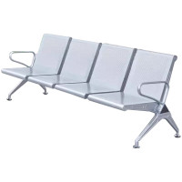 臻远ZY-JCY-09 连排椅机场椅公共座椅等候椅 加厚银色机场椅四人位