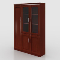 臻远ZY5052380 文件柜油漆贴木皮资料柜书柜 135*40*200cm 红棕色