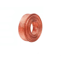 界工紫铜编织带接地线软连接扁铜线 国标-16平方/1米-紫铜