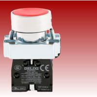 DELIXI/德力西LAY5S系列按钮开关LAY5s-BA红1NO+1NC(标准型 平钮)1个