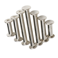 捷诺立(JNL)L10724 镀镍账本钉样册螺丝M5*15子母铆钉相册钉菜谱对接对锁装订螺丝 (100套)