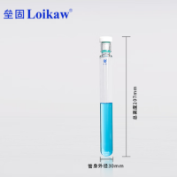 垒固厚壁耐压瓶 平底50ml耐压管高硅硼加厚玻璃耐压试管带刻度四氟螺口塞试管