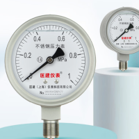 匡建仪表(CONJANT)YTN-100BF 304不锈钢耐震压力表 耐高温耐腐蚀0-1mpa表盘10厘米