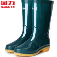 回力 雨鞋女士时尚雨靴水鞋水靴户外防水不易滑套鞋HL813中筒墨绿36码