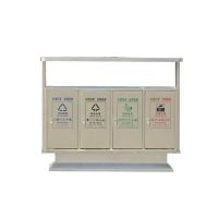 谋福 四分类304不锈钢户外垃圾桶果皮箱景区分类垃圾桶室外垃圾筒(304四分类本色垃圾桶)(单位:个)