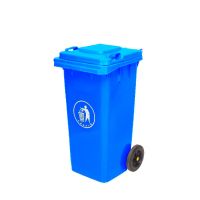 谋福1160 上海制定款式大垃圾桶环卫商用户外分类箱方形(120L户外桶+轮+盖(蓝色款)(单位:个)
