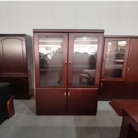 東業家具(DONGYEFURNITURE)文件柜木质储物柜落地带玻璃门办公室柜子AB组合A柜 0.8*0.4*2m柜书柜