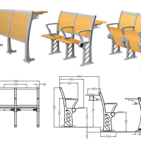 蕙艺 阶梯教室桌椅阶梯教室排椅多媒体课桌椅(单椅子)