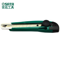 世达(SATA)18mm塑料柄推钮美工刀壁纸刀安全开箱刀裁纸刀推钮刀架93429.