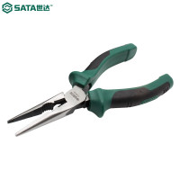 世达(SATA)尖嘴钳省力型有牙尖咀钳长嘴钳子电工钳可剪钢丝铬钒钢72402B(8英寸).
