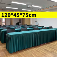 芸梦琛 会议桌桌布长方形定制加厚台布高端会议台呢酒店会议台尼桌罩桌套 120*45*75cm 墨绿色(单位:张)