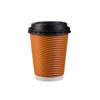 古睿德 350ml 50套 带盖一次性纸杯 1组