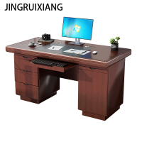 JINGRUIXIANG 办公桌 1400*700*750±30mm 红棕色 1张