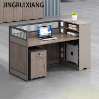 JINGRUIXIANG 屏风工位 1500*600*1100±30mm 科技木+卡其(不含椅柜)一字型单人位 1张