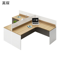 英琛 T型 原木色 (不含柜椅)L型两人位 屏风工位 2400*1000*1400±30mm 1张