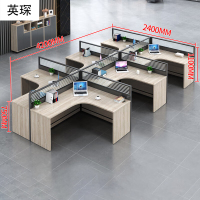 英琛 原木色(不含椅柜)L型六人位 屏风工位 4200*2400*1100±30mm 1张