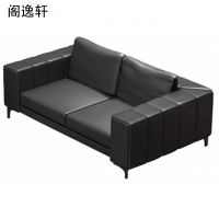 阁逸轩 1600*900*870±30mm 双人位 黑色 沙发 1个