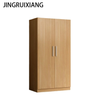 JINGRUIXIANG 柜 800*500*1800±30mm 简约木质 二门衣柜 浅胡桃色 二层 1个