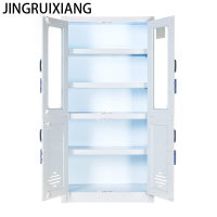 JINGRUIXIANG 柜 900*450*1800±30mm PP酸碱柜 耐腐蚀双锁上玻下实药品柜 1个