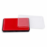 得力(deli)方形快干印台印泥 138*86mm 红色 9864ES 财务用品 1只装