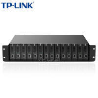 普联(TP-LINK)双电源14槽位光纤收发器 专用机架单纤双纤单口光电转换器 机箱标准19英寸2U机柜TL-FC142