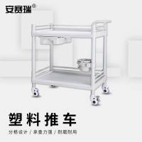 安赛瑞塑料手推车 ABS仪器 小推车 工具车 大号二层单抽屉 2C00038