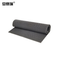 安赛瑞 PVC镂空防滑垫 塑胶S型 商场医院 宽1.2米长15米 泳池卫生间防水地垫 灰色 厚度4mm 710132