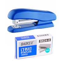 宝克(BAOKE)订书器ST1108 适用20页 24/6统一常规钉 订书器装订机 颜色随机
