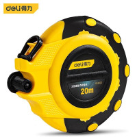 得力(deli)3倍速盒式皮卷尺工地测量尺 测距尺20m DL9920