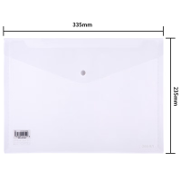 得力(deli)50只A4透明文件袋 按扣资料袋文件 保护票据收纳塑料档案袋学生试卷收纳袋 27701