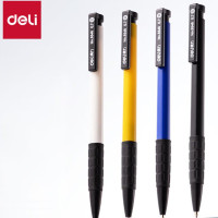 得力(deli)圆珠笔中油笔 0.7mm子弹头 软胶握手原子笔按动笔 办公用品蓝色 36支/盒 P06546