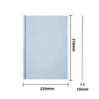 得力(deli)10只A4抽杆文件夹拉杆夹水滴杆 背宽10mm 简历报告夹商务会议资料产检报告收纳 63113A混色