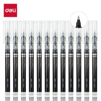 得力(deli)直液笔签字笔 0.5mm子弹头办公学生 中性笔 水笔走珠笔会议笔 黑色12支/盒 S862