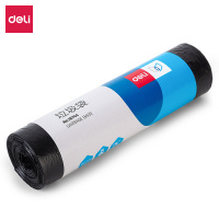 得力(deli)18744单卷(10只)加厚八角点断式办公生活大容量 垃圾袋100*120cm 黑色