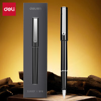 得力(deli)EF明尖钢笔 商务办公签字笔书写练字 墨水笔 S160EF黑 生日礼物 元旦 新年小礼物