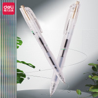 得力(deli)财务专用速干按动中性笔0.35mm全针管 黑色 12支/盒 SA130