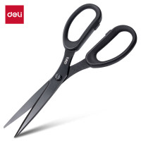 得力(deli) 210mm人机造型剪刀 黑色防锈处理 办公 用品 黑 77794