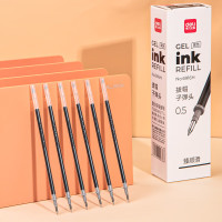 得力(deli)[顺滑之星]臻顺滑中性笔替芯 速干 办公学生水笔签字笔替芯 0.5mm拔帽子弹头黑色20支/盒6916H